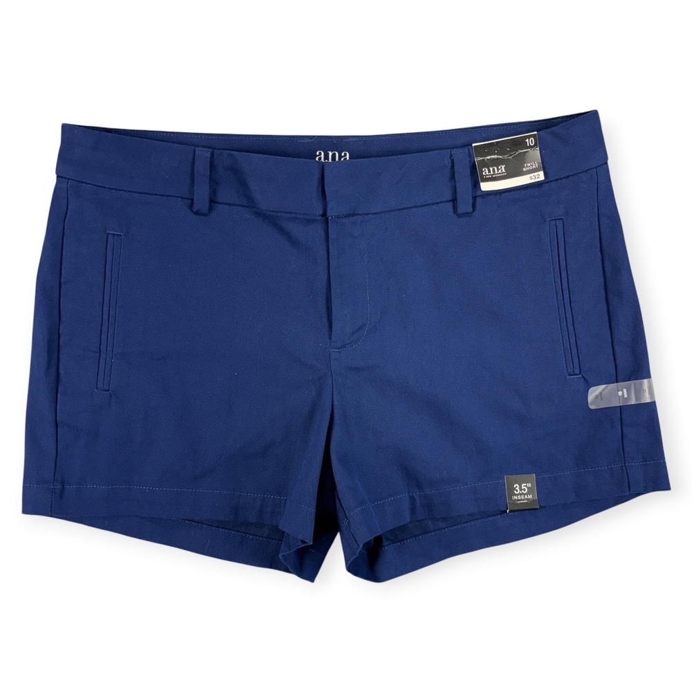 a.n.a Shorts Womens 10 Royal Blue Twill 3.5 Inseam Chino Preppy Golf Resort NWT